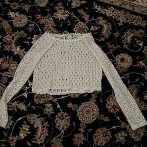 American Rag Small Crochet Lace Sweater